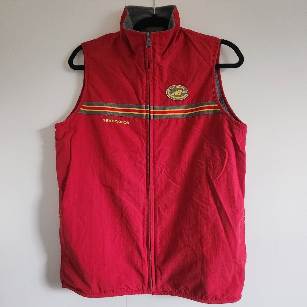 Rare New Balance 1906–2006 Centennial Reversible Fleece Vest Red Gray Retro Logo